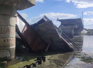 bridge over seym river russia's kursk oblast telegram/astra seim