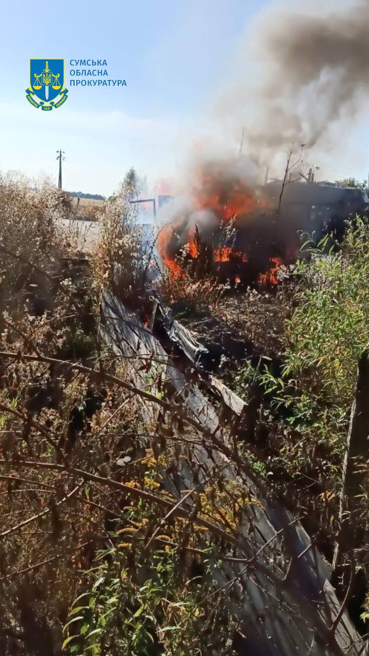 A civilian car struck by a Russian FPV drone.