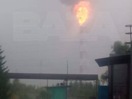 A powerful explosion followed by a fire occurred at the oil refinery in Omsk, Russia.