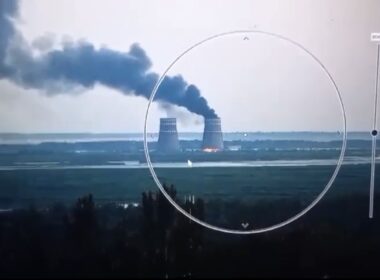 Fire at the Russia-occupied Zaporizhzhia nuclear power plant on 11 August.