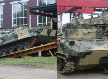 BMP-3 and BMD-4M. Photo via Kurganmashzavod.