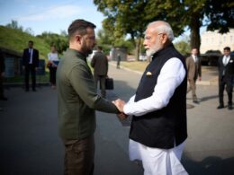 Indian Prime Minister Narendra Modi and Ukrainian President Volodymyr Zelenskyy on 23 August, 2024, in Kyiv. Source: President's Office