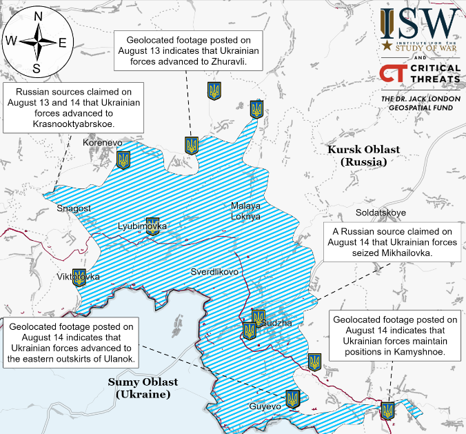 ISW: Ukrainian forces' advance in Kursk Oblast slows, Russians dig ...