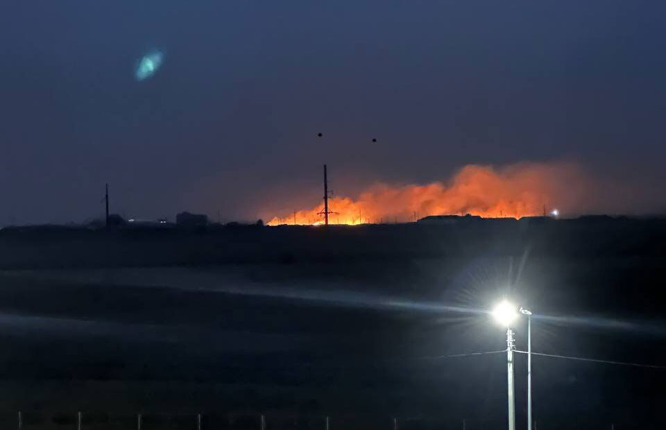 fires detonations russia's marinovka airbase after drone attack fire volgograd oblast russia 22 august 2024 telegram astra/exilenova_plus marinovo