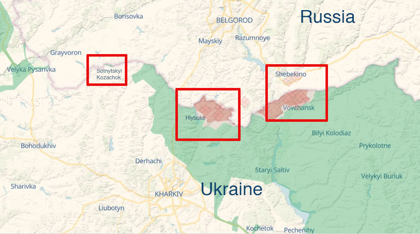 intense fighting continues vovchansk russian forces attempt expand control situation northern kharkiv oblast 3 august 2024 map northern-kharkiv