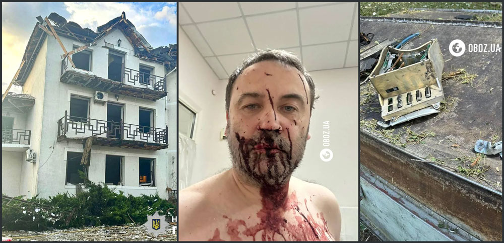 russian opposition figure survives shahed drone attack kyiv home ex mp ilya ponomariov his house after debris oblast 1 august 2024 photos national police obozrevatel ponomarov-obstril