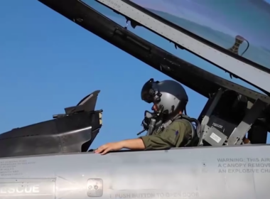 A pilot in F-16 fighter in Ukraine.