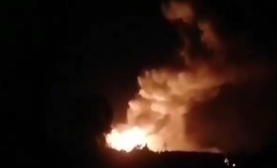 explosions following the attack on ammunition depot in Russia's Voronezh Oblast