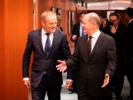 polish pm tusk cancels germany trip bilateral relations sour germany's federal chancellor olaf scholz (l) poland's prime minister (r) berlin february 2024 bundesregierungde 2024-02-12-bk-tusk