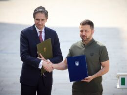 President of Ukraine Volodymyr Zelenskyy and Irish Prime Minister Simon Harris on 4 September, 2024, in Kyiv. Credit: The Presidential Office