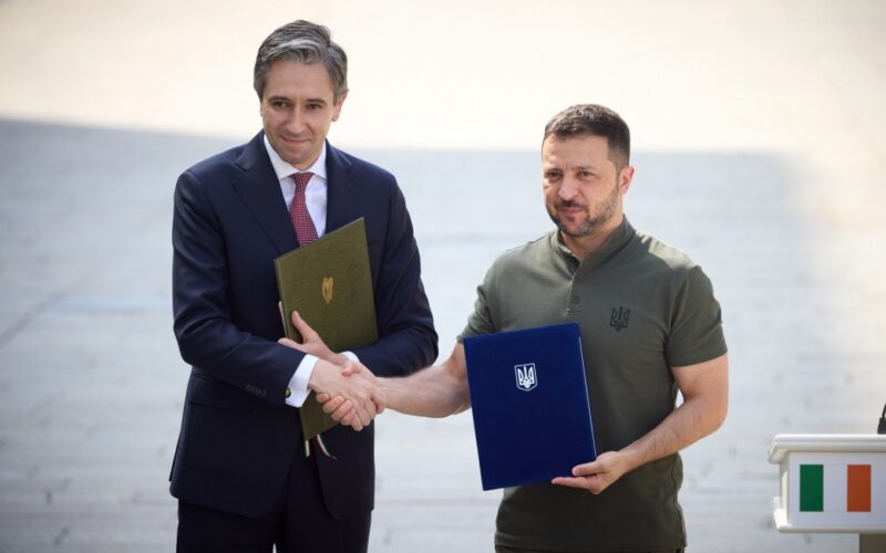 President of Ukraine Volodymyr Zelenskyy and Irish Prime Minister Simon Harris on 4 September, 2024, in Kyiv. Credit: The Presidential Office