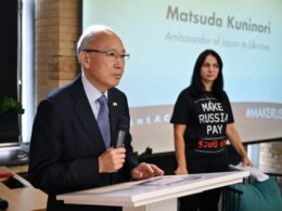 Matsuda Kuninari Japan ambassador Ukraine make Russia pay