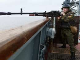 A Russian soldier on a vessel, illustrative image. Photo via Wikimedia.