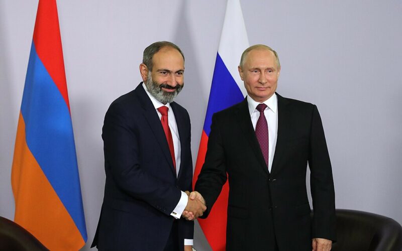 armenia freezes participation csto russia's nato equivalent pm pashinyan confirms prime minister republic nikol (l) president russia vladimir putin (r) 2018 kremlinru vladimir_putin_and_nikol_pashinyan_(2018-05-14)_02