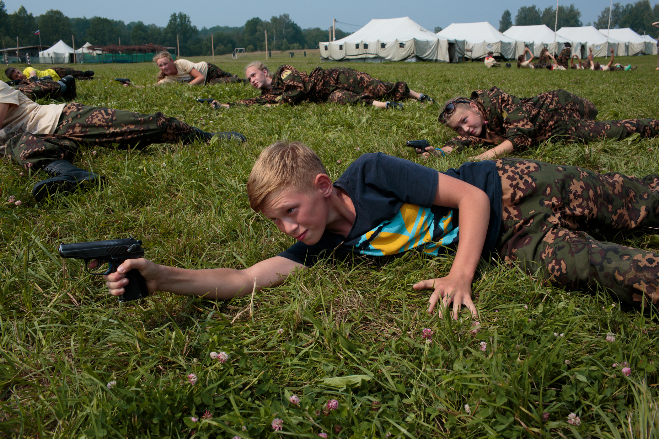 child soldiers russian school students train firearms historical-war camp borodino russia 24 july 2016 abc news/sarah blesener blesener_russia_22