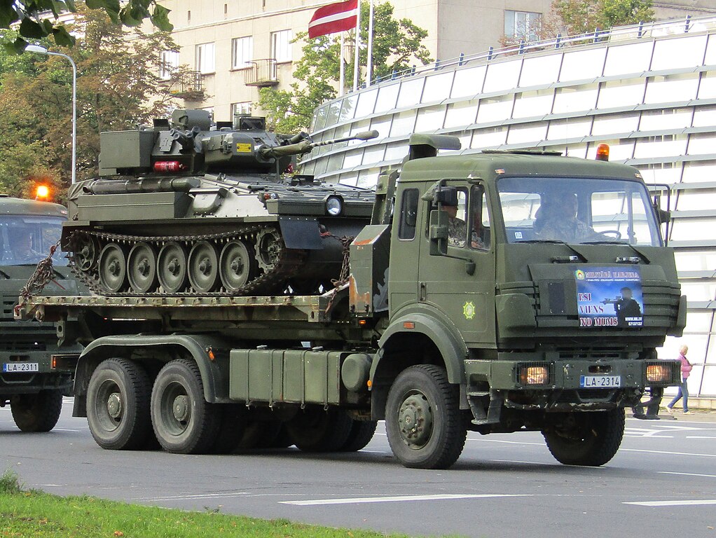 latvia donate british-made cvr-t armored vehicles ukraine latvia's afv being transported 2016 commons/smurrayinchester latvian_scimitar_in_transport