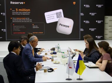 ukraine japan strengthen coalition cooperation defense sector japan's ambassador matsuda kuninori (l) ukraine's deputy minister kateryna chernohorenko (r) during meeting kyiv 9 september 2024 ukraine;s ministry reserve bomb russia return