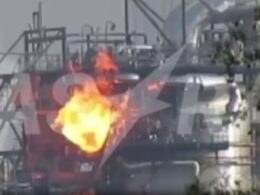 massive drone attack russia two power stations oil refinery damaged 16 regions targeted (video) fire moscow after ukrainian strike morning 1 september 2024 telegram/astra