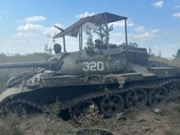 russia doesn't have endless resources its economy nearing tipping point expert says russia's reactivated t-55 tank damaged abandoned ukraine summer 2023 t-55s were produced 1958 1979 telegram/nmfte