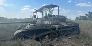 russia doesn't have endless resources its economy nearing tipping point expert says russia's reactivated t-55 tank damaged abandoned ukraine summer 2023 t-55s were produced 1958 1979 telegram/nmfte