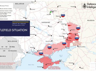 uk intel russia makes tactical gains near donetsk's vuhledar threatening further advances situation ukraine 6 september 2024 map x/british defense ministry gwx0tydwqaappno