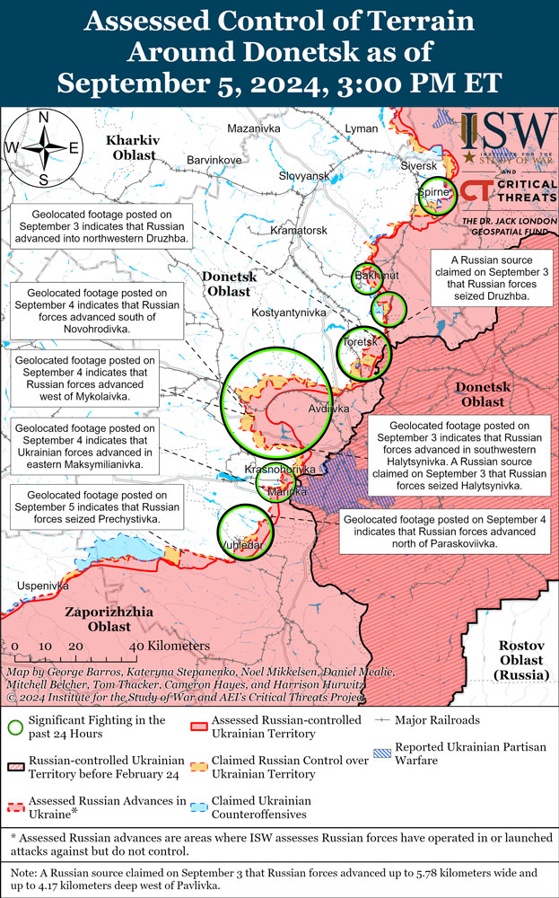 isw russian forces push toward donetsk oblast's vuhledar kurakhove fix ukrainian reinforcements pokrovsk map vuhledar-pokrovsk-donetsk-isw