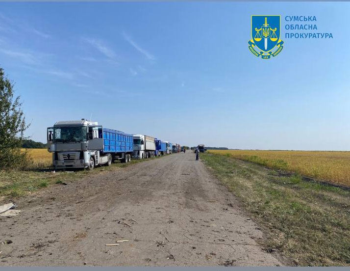 russians hit grain trucks ukraine's sumy claiming military convoy ukrainian civilian targeted russian august 31 evening 1 september 2024 oblast prosecutor's office пкфшт-екгслі