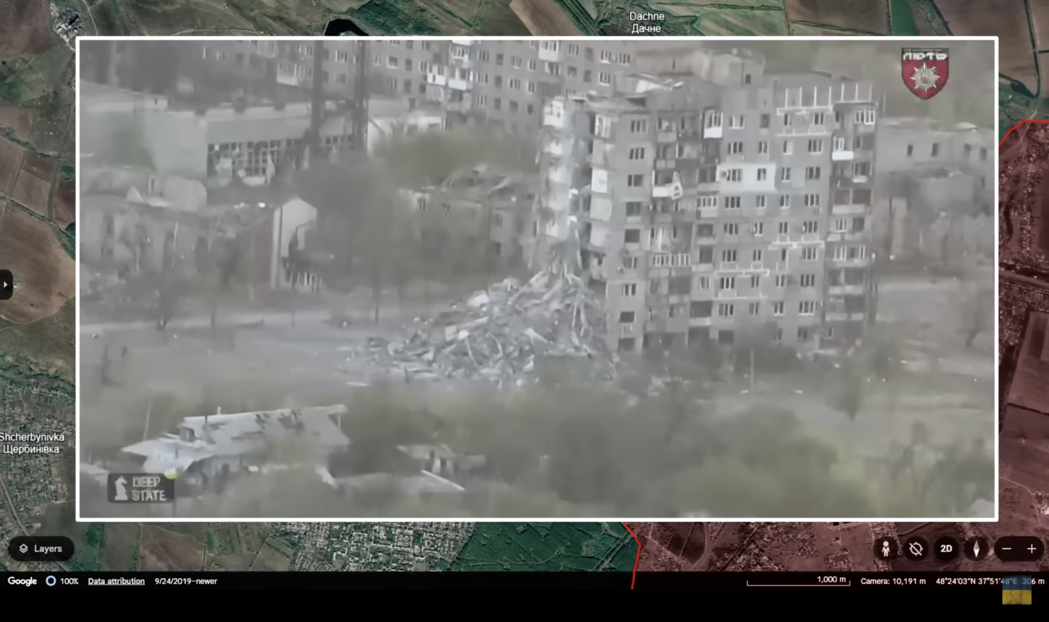 Screenshot from the Reporting from Ukraine video, 12 October.