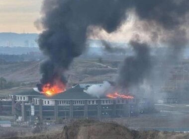 first-ever drone strike chechnya sparks fire special forces university main building putin gudermes after 29 october 2024 telegram agenstvo novosti 5c76a74a-812d-4763-b61f-a2f50961583c