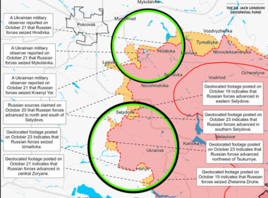 isw russian troops advance northeastern selydove while main objective stalls map east-of-pokrovsk-battle-map-draft-october-23-2024