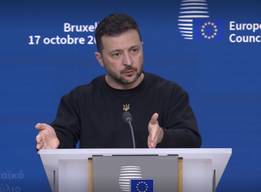 Ukraine's President Volodymyr Zelenskyy in Brussels