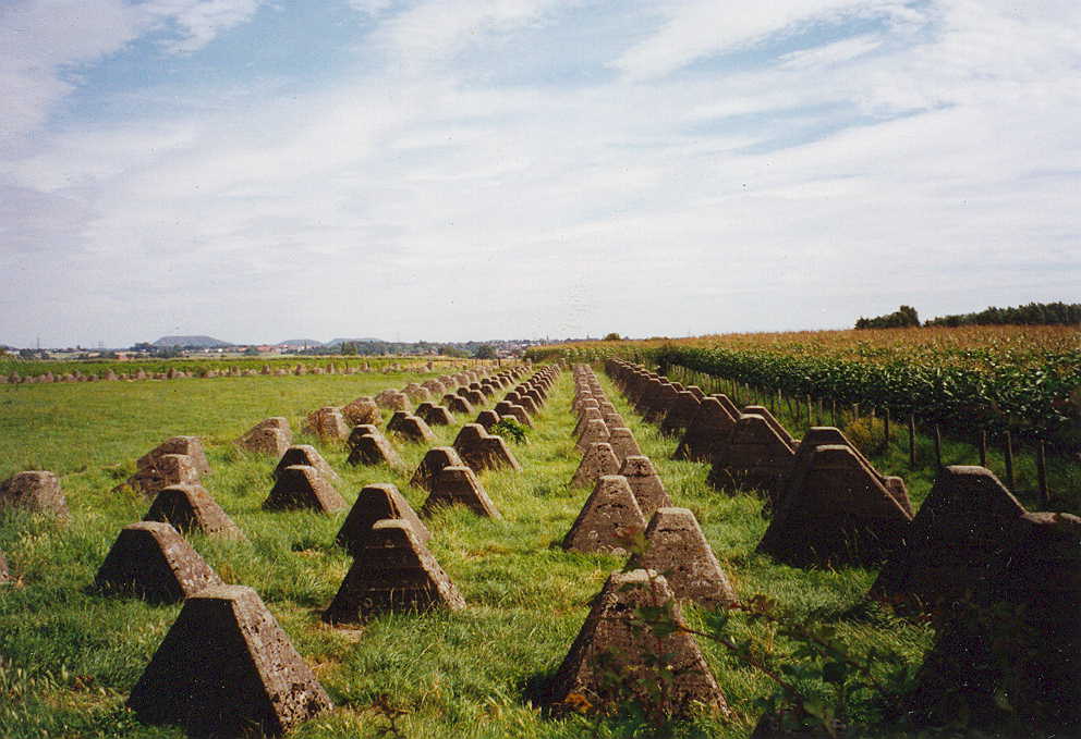 The so-called dragon's teeth near Aachen, Germany. Photo via Wikimedia.