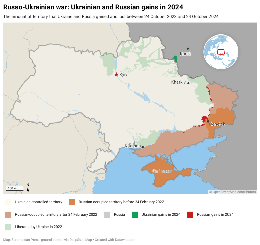 Russo-Ukrainian war Russian advance Russian gains Ukraine gains retreat Kursk