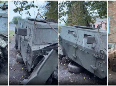 new russian sarmat-3 armored vehicle destroyed days after first deployment screenshots video russia's newest car glushkovo kursk oblast published telegram/lost_warinua/ sarmat-3-russia-newest-tin-can-on-wheels-analogovnet