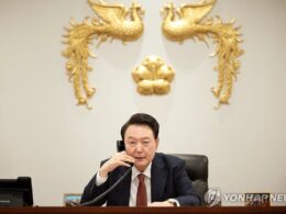 south korea send delegation ukraine week over north korean troop presence president yoon suk yeol speaks during his phone call european commission ursula von der leyen seoul 28 october 2024