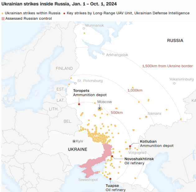 Ukraine strike Russia 7,000 times in 2024, CNN reports - but numbers don't tell full story