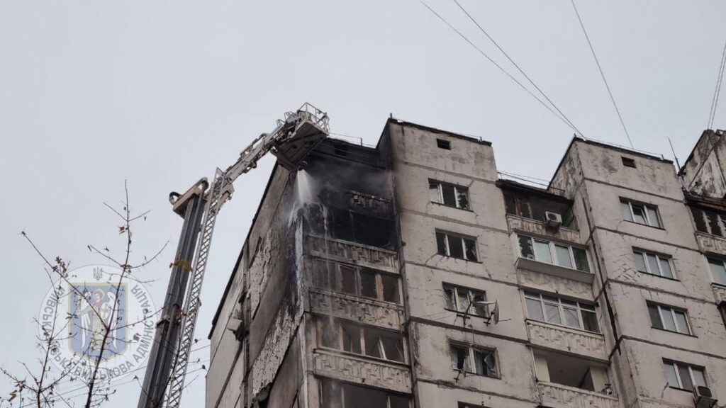 Russian drone strikes across six districts in Kyiv ignite fire in high-rises, damage civilian homes