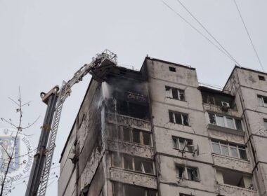 Aftermath of the Russian drone attack on Kyiv on 2 November.