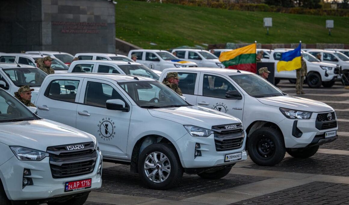 Lithuania provided Ukraine with 230 pickup trucks and 240 mine detectors.