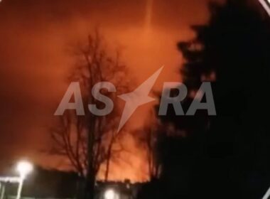 ukraine hit strategic russian ammo depot overnight attack likely using atacms (video) glow fire russia's 67th grau arsenal near karachev bryansk oblast russia following ukrainian 19 november 2024