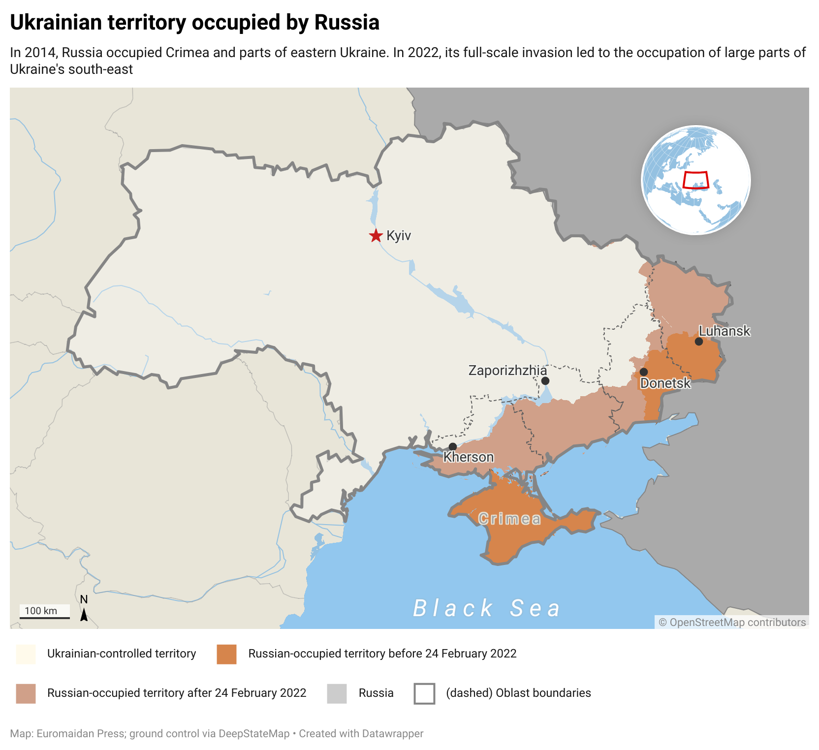 Occupied Ukraine map