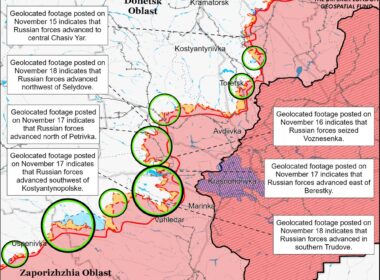 russian advances confirmed donetsk kursk oblasts isw deep state mapping project map battle draft november 18 2024