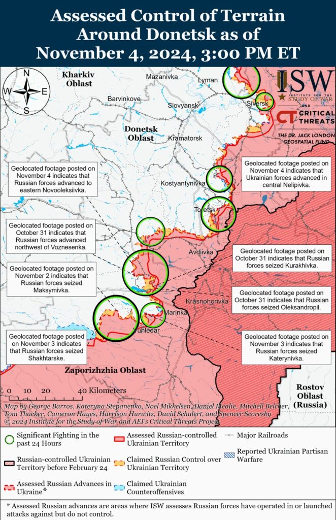 ISW: Russians make multiple advances in Kursk, Donetsk while Ukraine regains ground in Kharkiv oblast