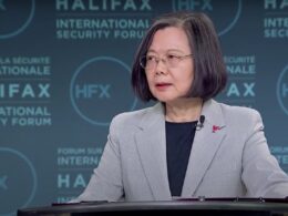 ex-taiwan president urges us prioritize weapons kyiv over taipei former taiwanese tsai ing-wen speaks halifax international security forum 23 november 2024 youtube/hisf taiwannewstw (youtube hisf screenshot)