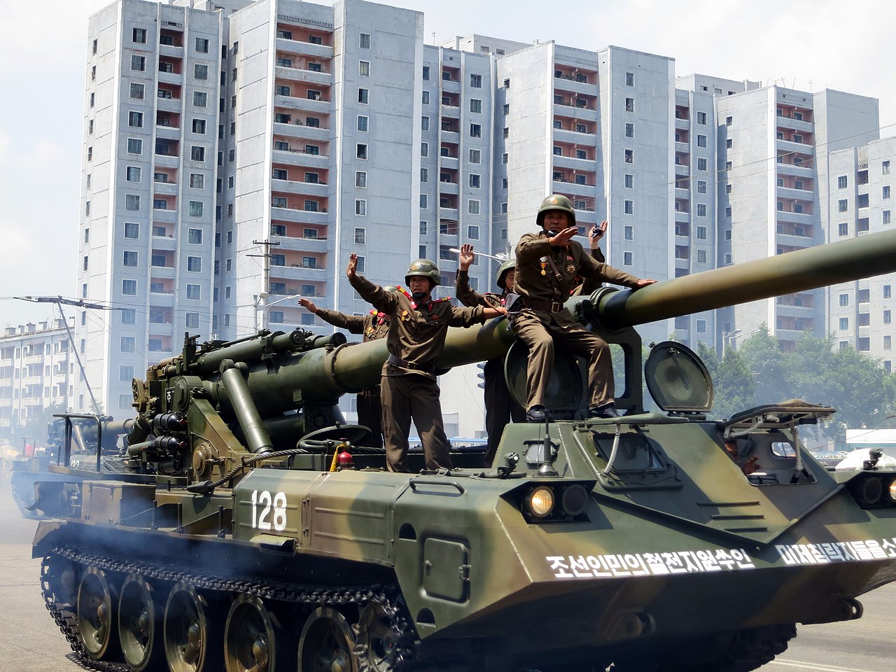 North Korean M1989 Koksan long-range self-propelled artillery spotted ...