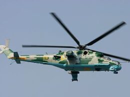 A Mi-24 attack helicopter