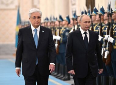 isw putin meets tokayev kazakhstan remains key russia's sanctions evasion schemes presidents kassym-jomart vladimir russia astana 27 2024 (phototokayev's office) russian president kazakh met signing joint statement deepen russian-kazakh strategic