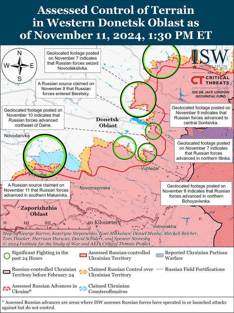 isw recent vuhledar capture enables russian tactical gains donetsk oblast map vremivka-marinka battle draf