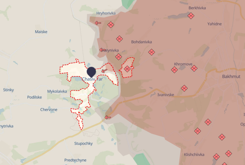 Deep State: Russian forces gain ground in Chasiv Yar and near Kurakhove