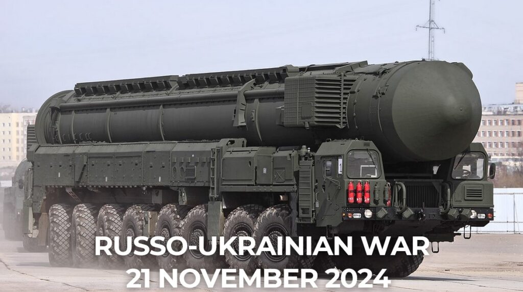 Russo-Ukrainian War, day 1002: Russia launches first ICBM attack on Ukraine